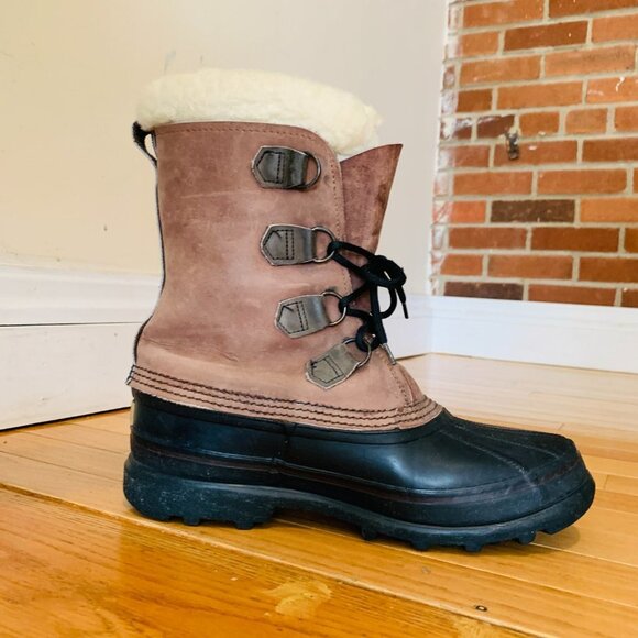 Sorel Big Horn Vintage Kaufman Canada VNC Men's Size 9 Lined Hard Weather Boots - Picture 2 of 14